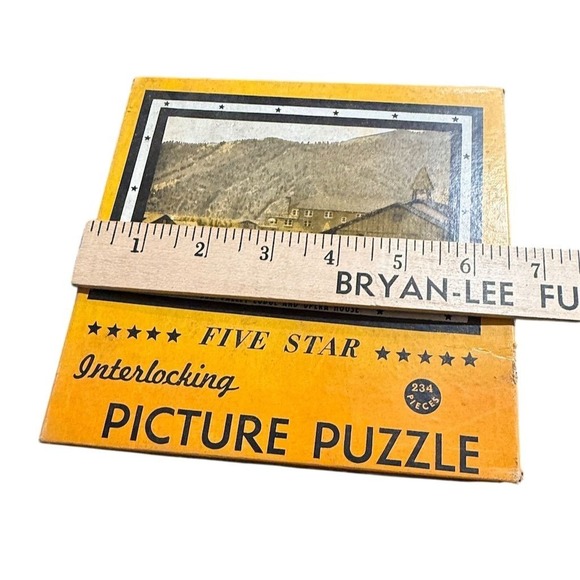 Vintage 1940s Five Star Interlocking Puzzle Sun Valley Lodge Opera House rare - Picture 4 of 9
